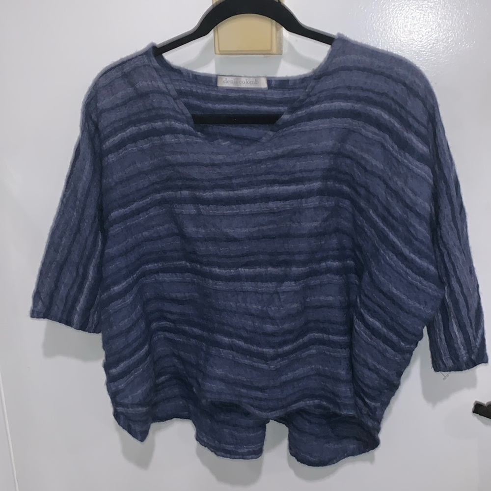 Denis Colomb blue crop top blouse